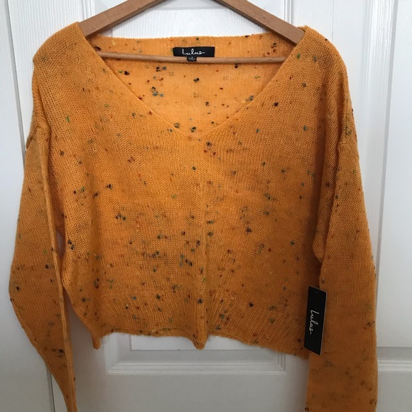 Lulus Sweaters - Lulus orange crop sweater